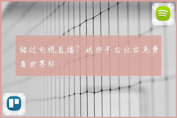 错过电视直播？这些平台让你免费看世界杯